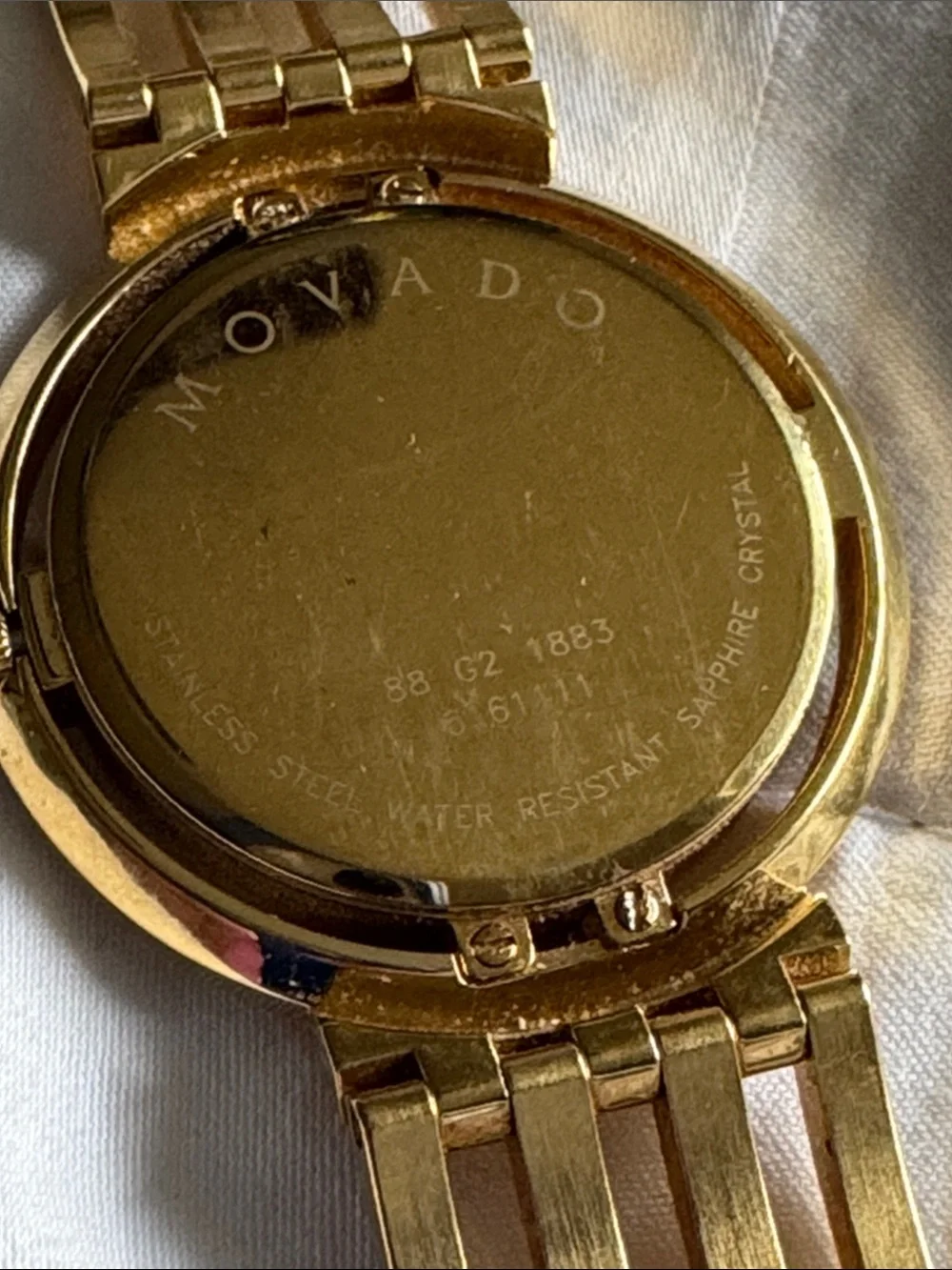 Gold Men's Movado Watch with Black face - Picture 3 of 7